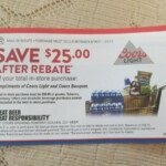 25 Rebate Via Coors Light For Any Purchase Of 50 Non gaming Deals