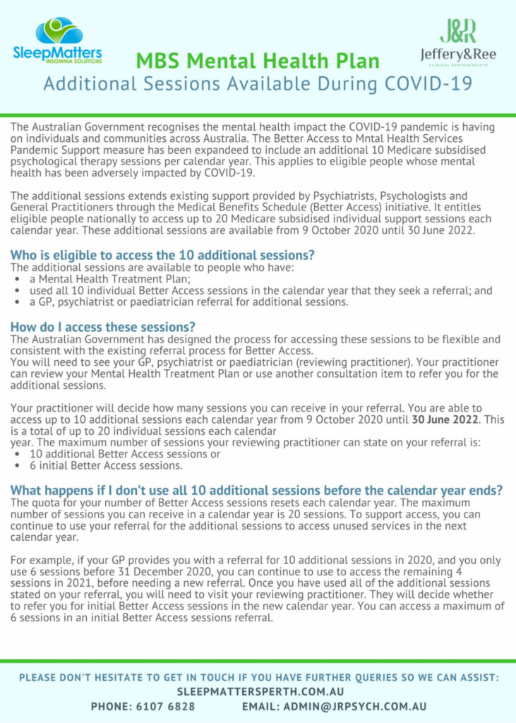 Additional Medicare Rebated Psychology Sessions Until June 2024 J R 