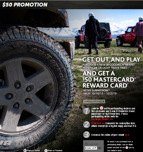 BF Goodrich Tire Coupons New Rebate For January 2021