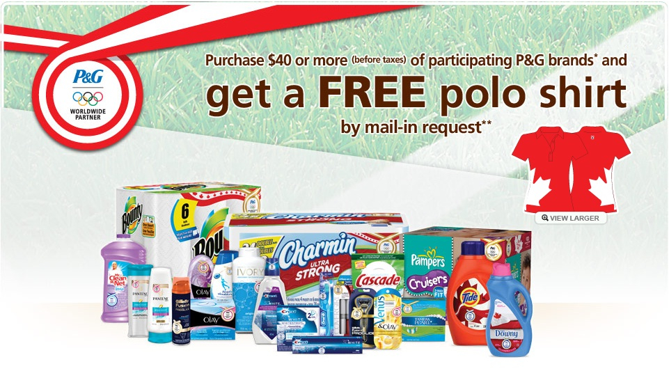 Canadian Deals P G Mail In Rebate For Free Polo Shirt When You Buy 40 