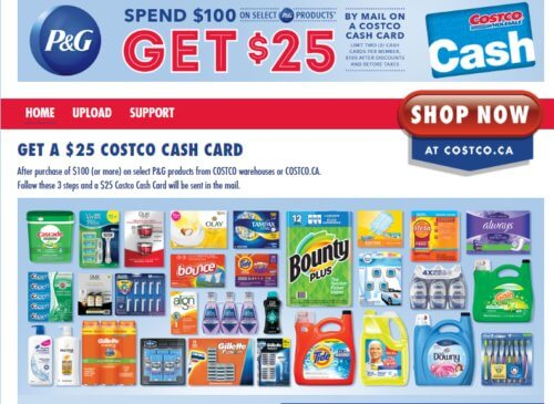 Costco Free 25 Costco Cash Card With P G Mail In Rebate