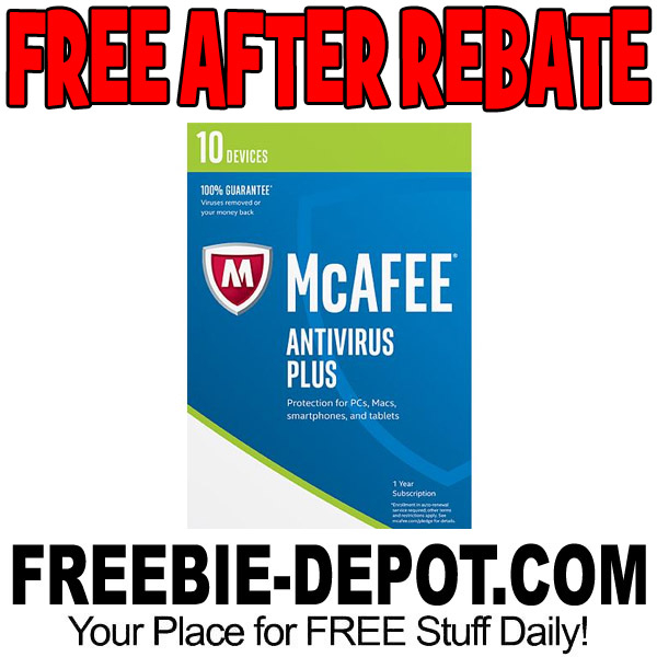 FREE AFTER REBATE McAfee AntiVirus 2017 10 Device 60 Value Exp 