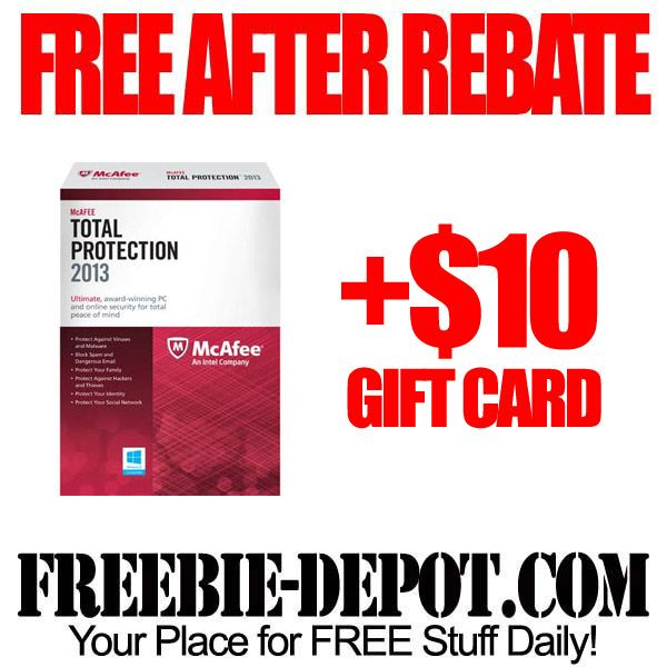 FREE AFTER REBATE McAfee Software 10 Exp 8 22 13 Free After 