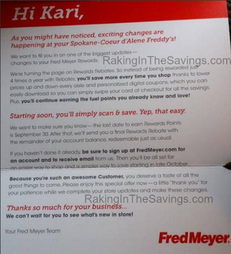 Have You Heard Fred Meyer Is Ending The Rewards Rebates Program For