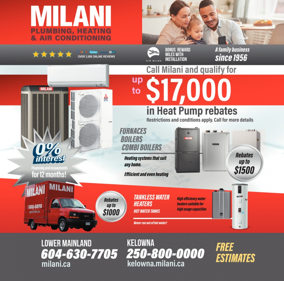 Heat Pump Rebates Milani Plumbing Heating Air Conditioning Burnaby BC