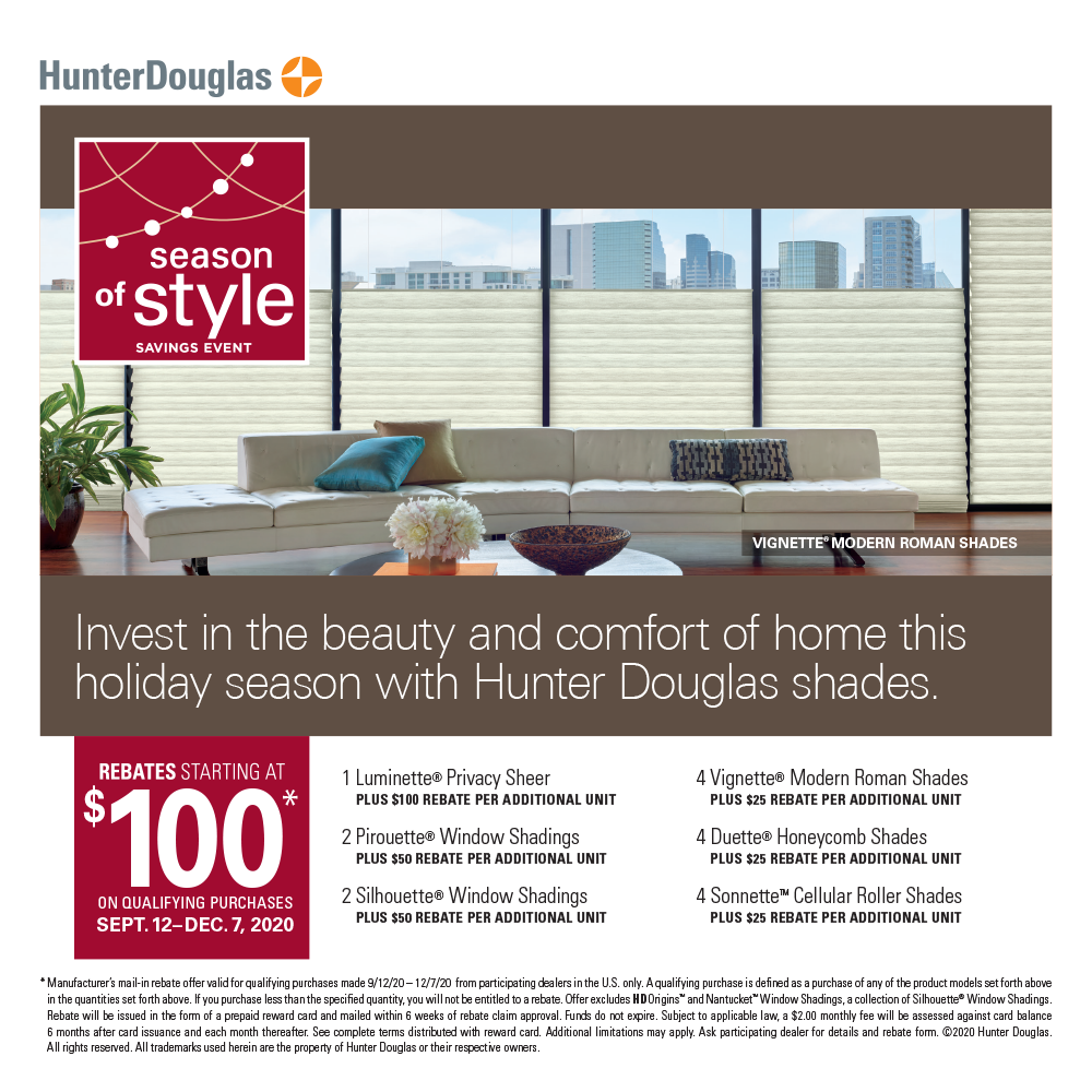 Hunter Douglas Rebate