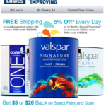 Lowe s Valspar 5 Off Paint Offer Al