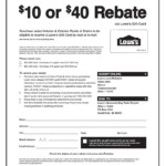 Lowes Printable Rebate Form