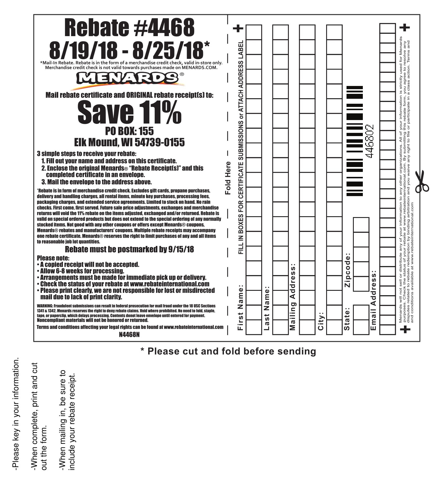 Menards Com Rebate Form FreeRebate