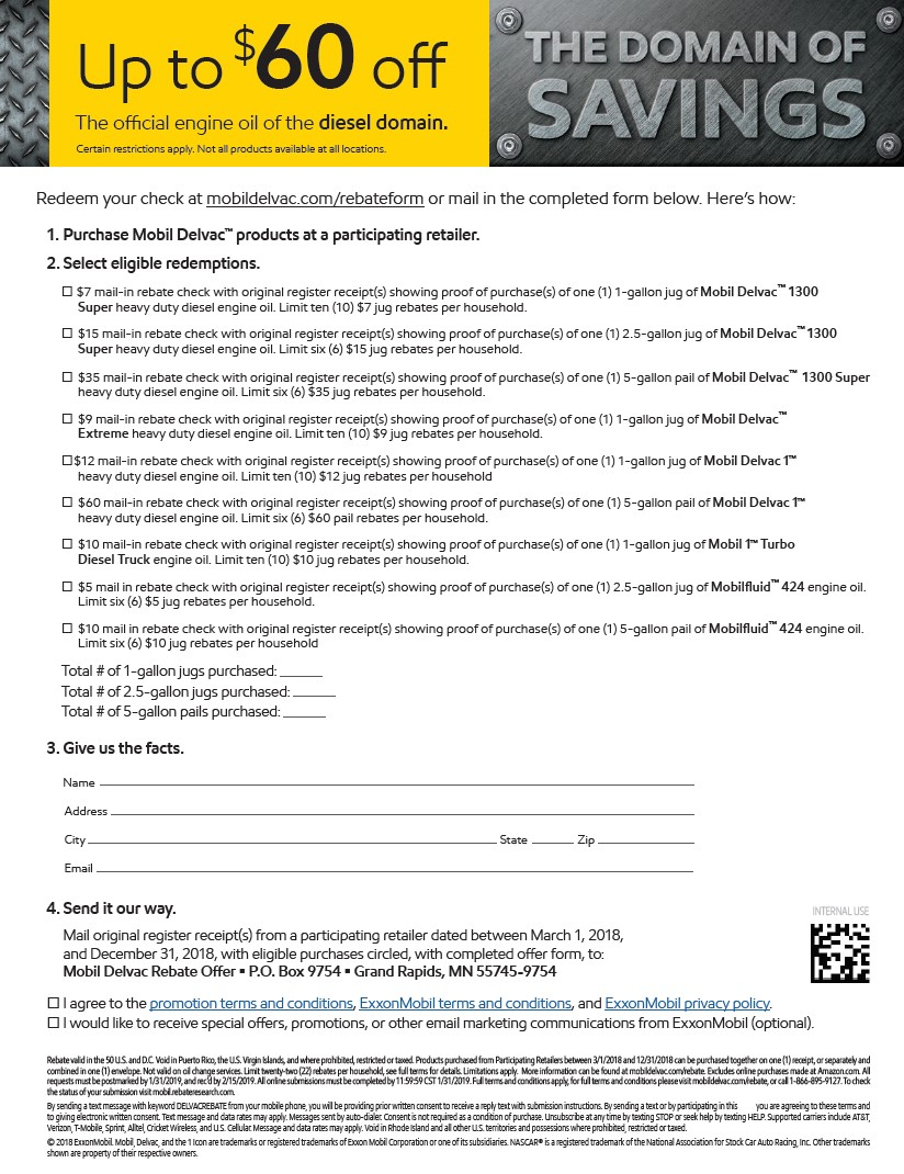 Mobil 1 Printable Rebate Form 2021 Printable Rebate Form