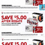 NBPR BEER REBATE MILLER COORS 3 SAVE 5 ON GIFT CARDS Valid 12 1 1 2