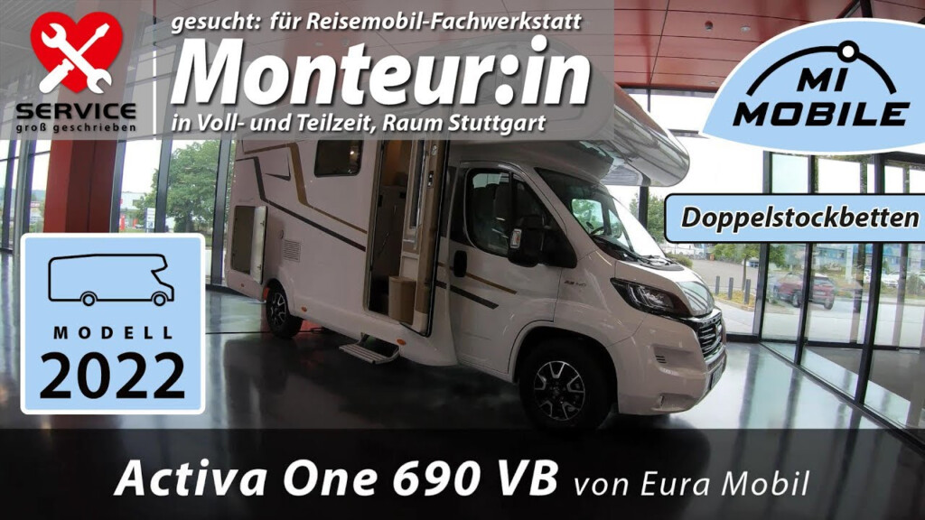 NEU 2024 Eura Mobil Activa One 690 VB Doppelbetten Als Stockbetten 