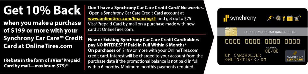 OnlineTires Synchrony Car Care Rebate Onlinetires Vernon 