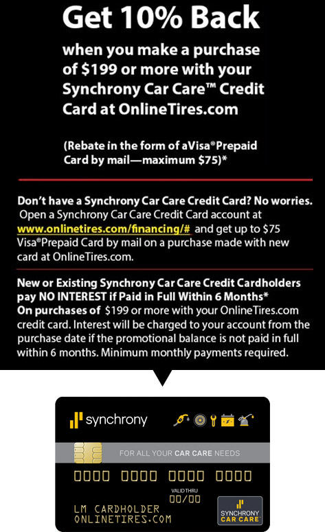 OnlineTires Synchrony Car Care Rebate Onlinetires Vernon 