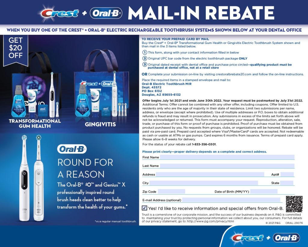 Oral B Rebate Form 2021 Printable Rebate Form