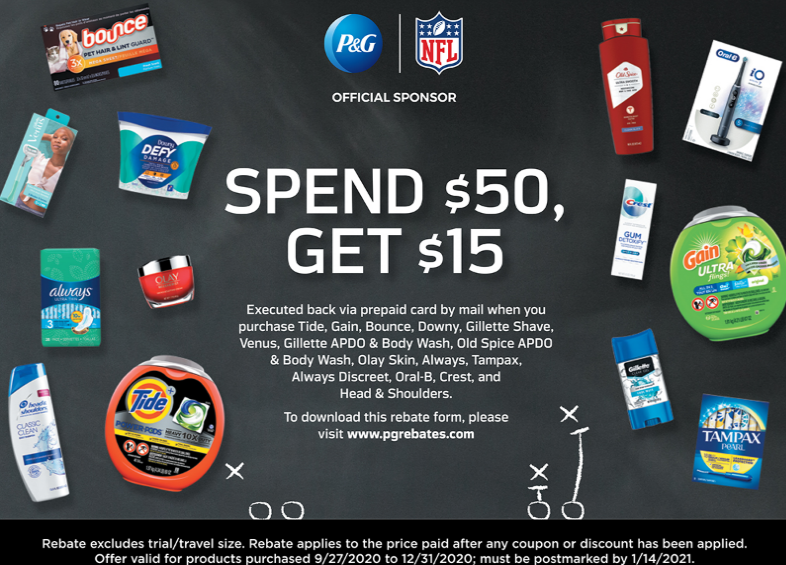 P G Rebate Get 15 Visa Gift Card When You Spend 50 Danny The Deal Guru