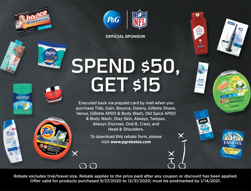 PG NFL Rebate Promotion At BJs MyBJsWholesale