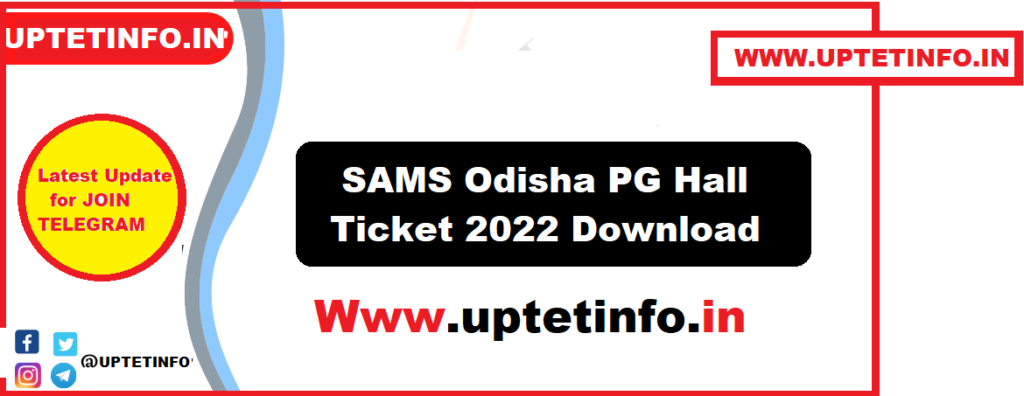 Pg samsodisha gov in SAMS Odisha PG Hall Ticket 2024 Download www pg 