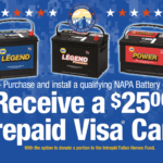 Purchase Install A Qualifying NAPA Battery Receive A 25 Prepaid