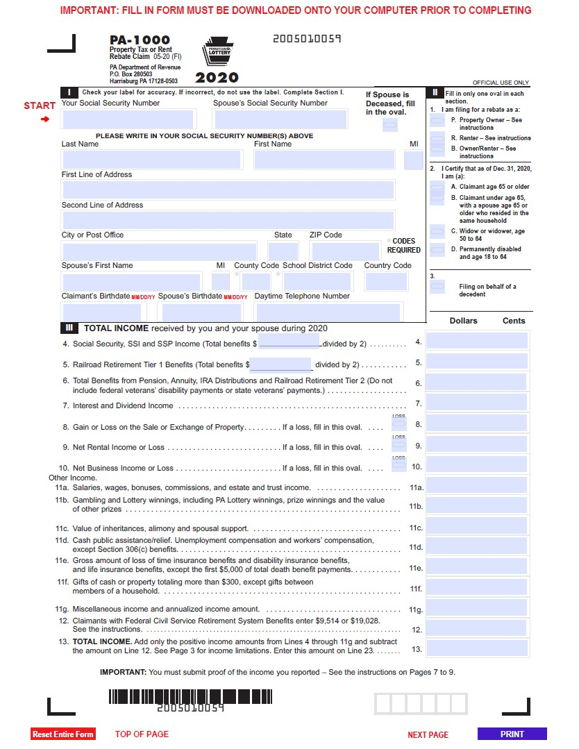 Renters Rebate Form 2021 Printable Rebate Form