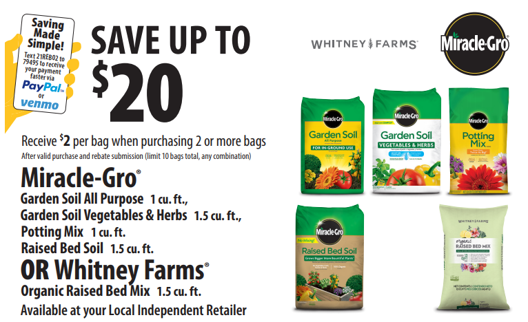 Scotts Miracle Gro Garden Soil Rebate Up To 20 Back