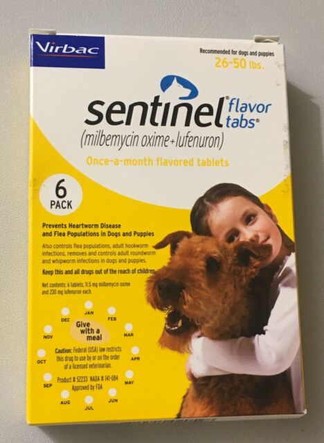 Sentinel Flavor Tabs 6 Pack 26 50 Lbs Exp Date 3 2022 For Sale Online 