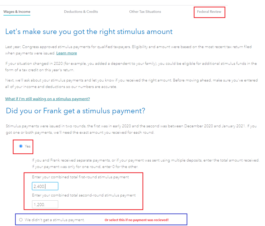 Solved Recovery Rebate Credit Error On 1040 Instruction 