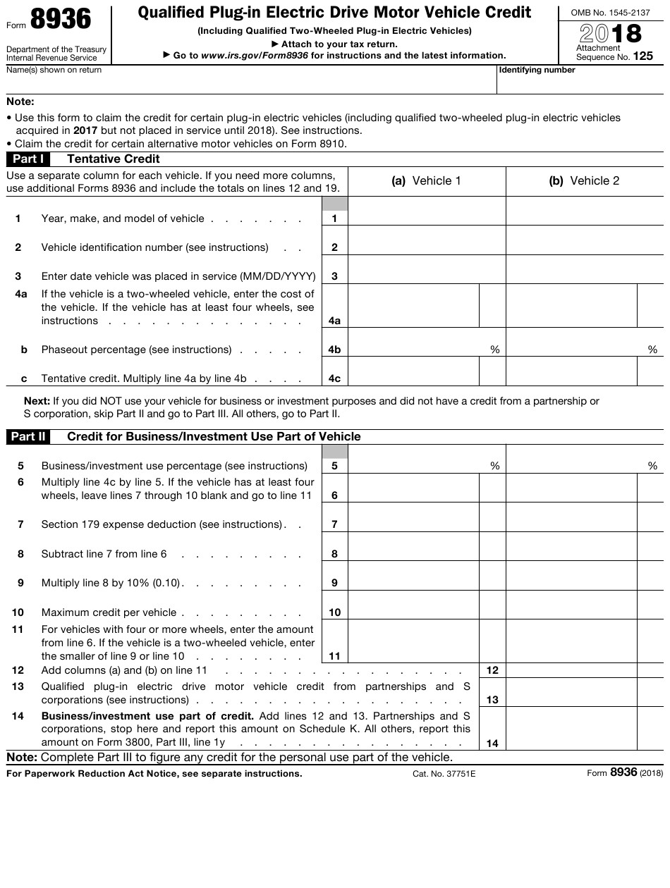 Tax Form For Federal Tax Rebate For Plug in Car 2022 Carrebate