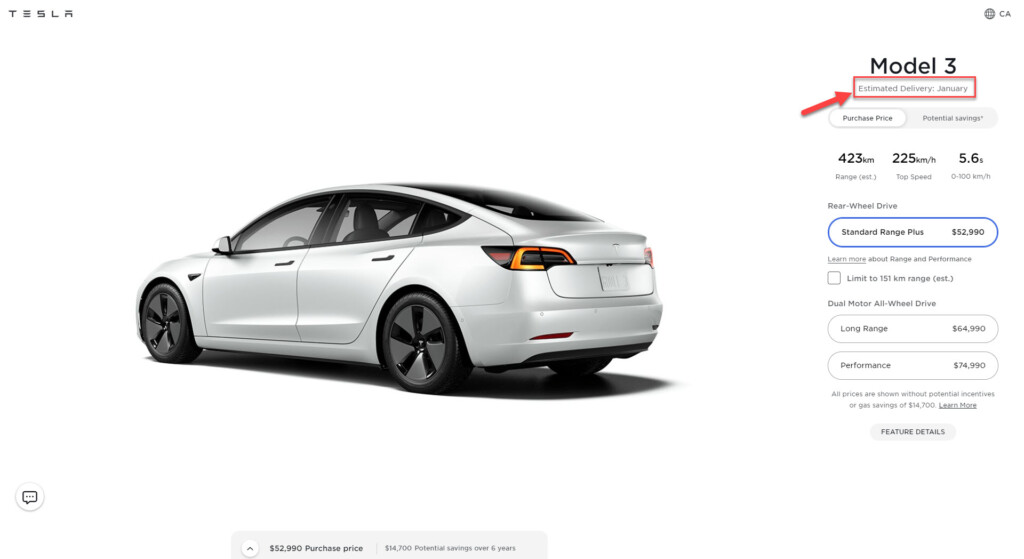 Tesla Model 3 SR Deliveries Slip Into 2024 In Canada And US Drive 