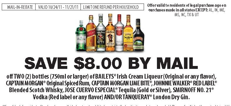  The Nikolai Nuthouse 8 Rebate On Baileys Captain Morgan 