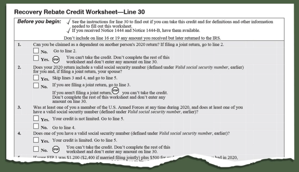 10 Recovery Rebate Credit Worksheet Worksheets Decoomo