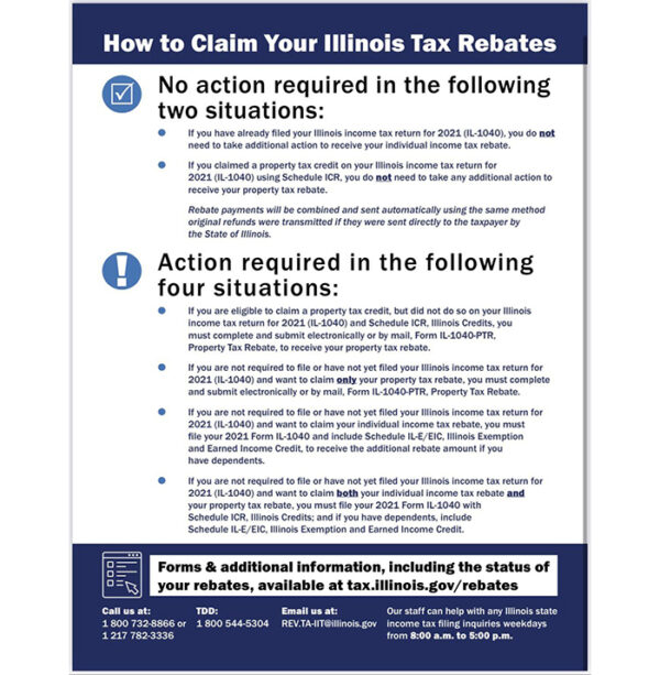 2022 Illinois Tax Rebates Suzanne Ness State Rep Illinois 66