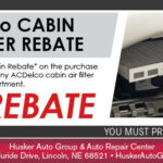 ACDelco Cabin Air Filter Rebate Husker GMC