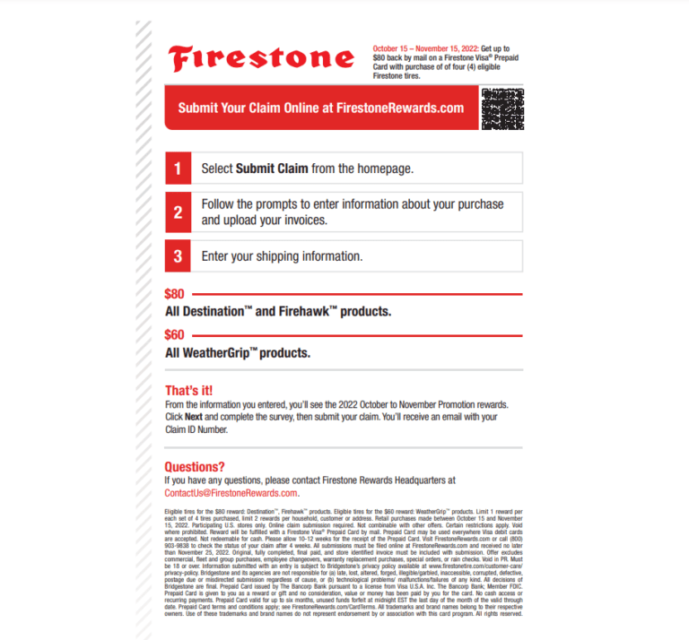 Any Rebates On Firestone Tires Printable Rebate Form