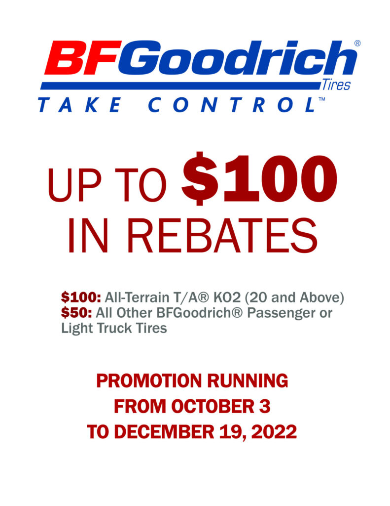 BFGoodrich Rebate Fall 2024 Eccles Auto Service