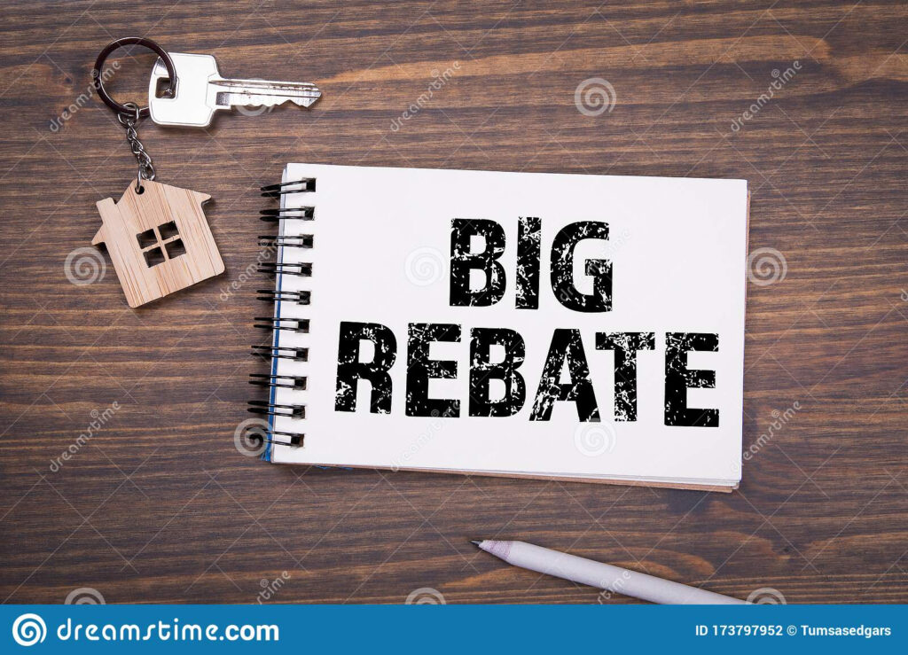 Big Rebate Taxes Sales Profits And Benefits Concept Stock Photo 