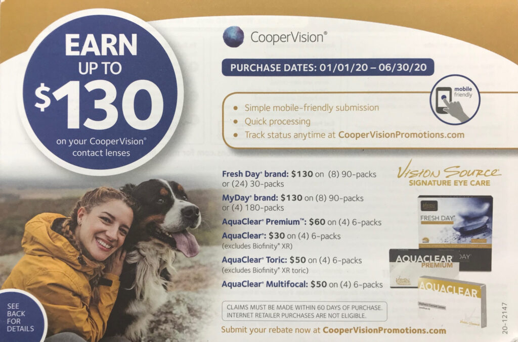 Check Out The New Rebates From CooperVision For 2020 Franklin IN