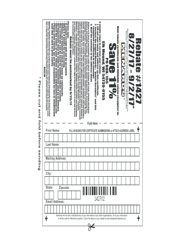 Expired Menards Rebate Forms Fill Out Sign Online DocHub