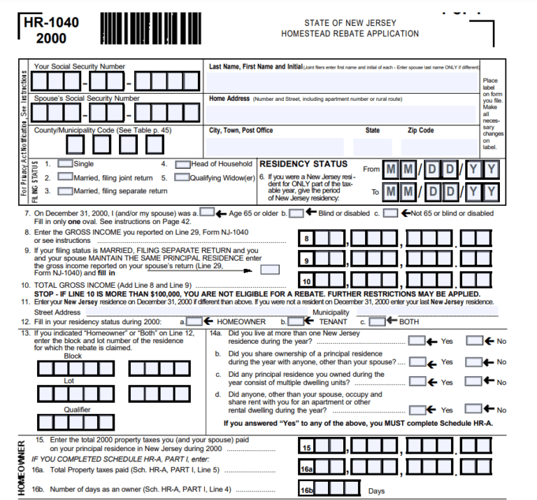 File Nj Homestead Rebate Form Online Check Status Printable Rebate Form