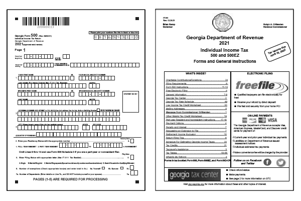 Georgia Tax Forms 2021 Printable State GA Form 500 And GA Form 500 