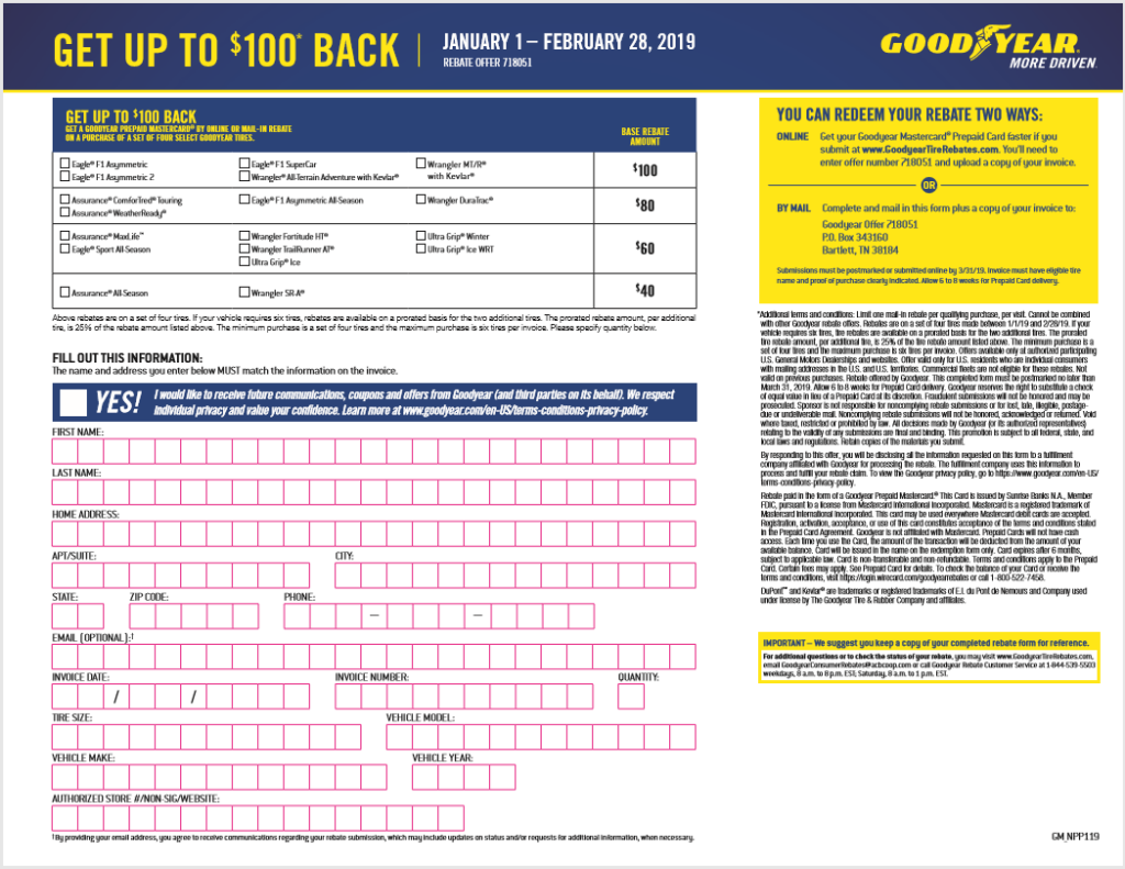 Goodyear Tire Rebate Forms 2024 2024 Tirerebate