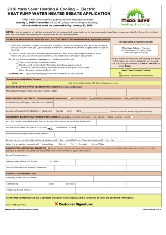 Hybrid Water Heater Mass Save Rebate Mass Save Rebate