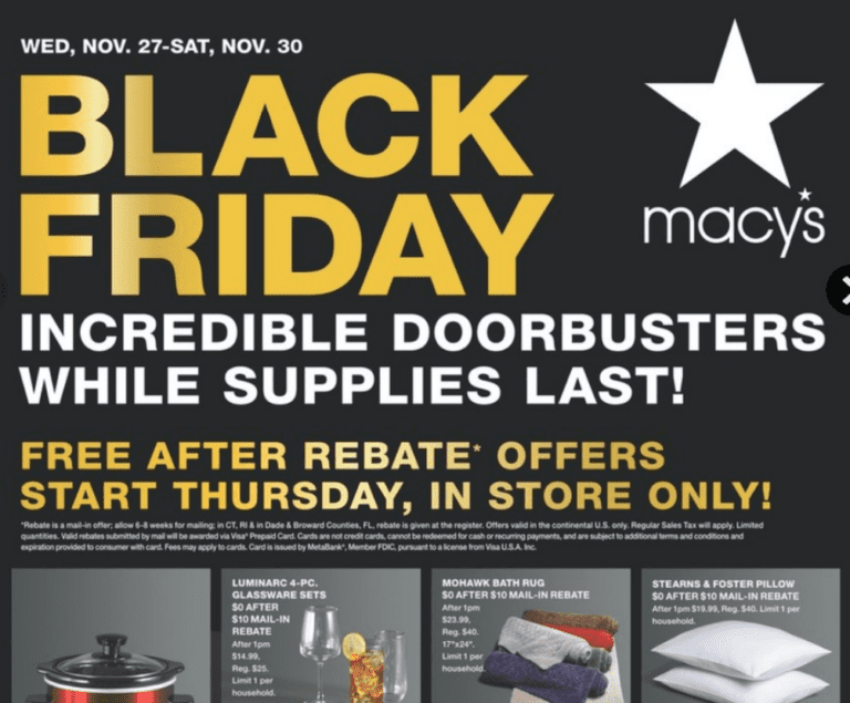 Is Macy s Open On Black Friday Printable Rebate Form