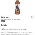 Liquor Mail In Rebate Up To 50 Captain Morgan Bailey s Johnny