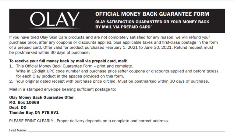 Maintaining Your Skincare Routine With Olay Rebate Form Printable 