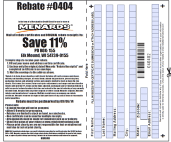 Menard 11 Rebate 2024 11Rebate