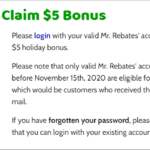 Mr Rebates Free 5 Holiday Bonus The Money Ninja