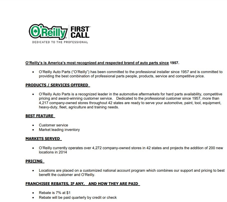 O reilly Rebate Status Printable Rebate Form