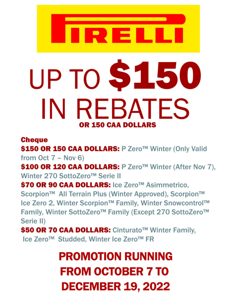 Pirelli Rebate Fall 2024 Quarrie Tire Auto