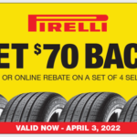 Pirelli Rebate Spring 2022 Car X